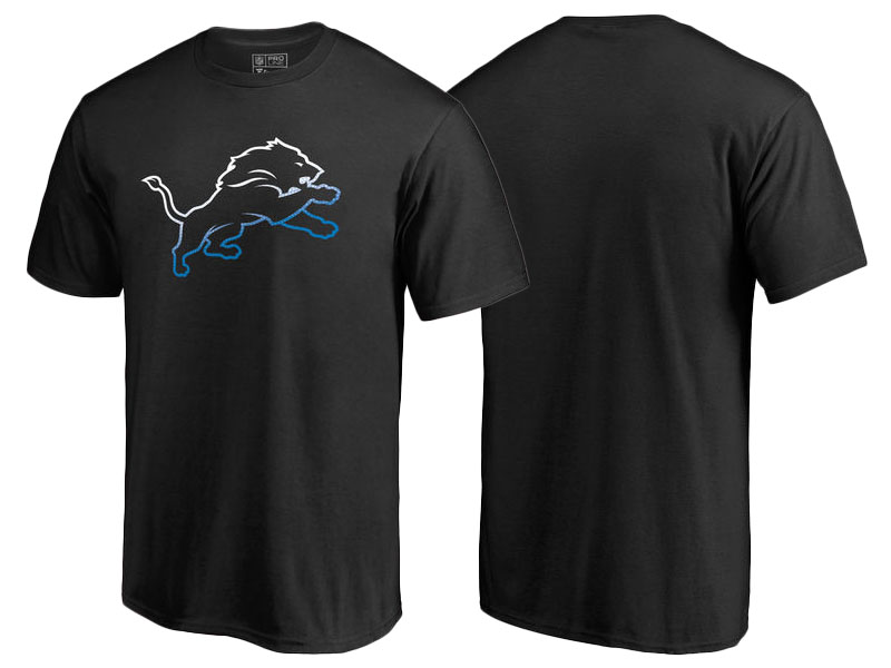 Detroit Lions Black Gradient Logo T-Shirt