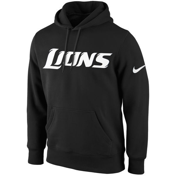 Detroit Lions Black KO Wordmark Performance Hoodie