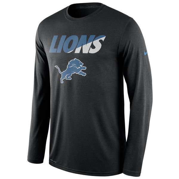 Detroit Lions Black Legend Staff Practice Long Sleeve Performance T-Shirt