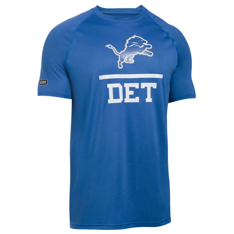 Detroit Lions Blue Under Armour Combine Authentic Lockup Tech T-Shirt