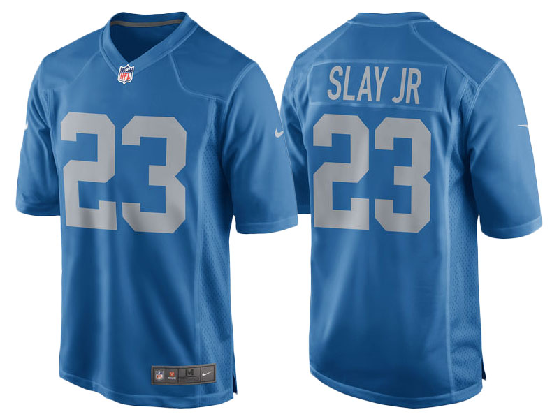 2017 Detroit Lions #23 Darius Slay Blue Throwback Game New Jersey