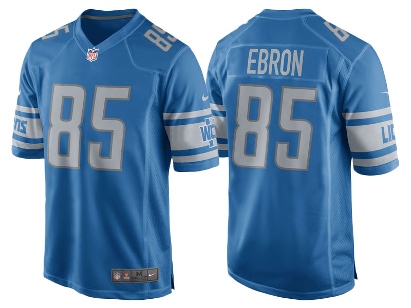 2017 Detroit Lions #85 Eric Ebron Blue Game New Jersey