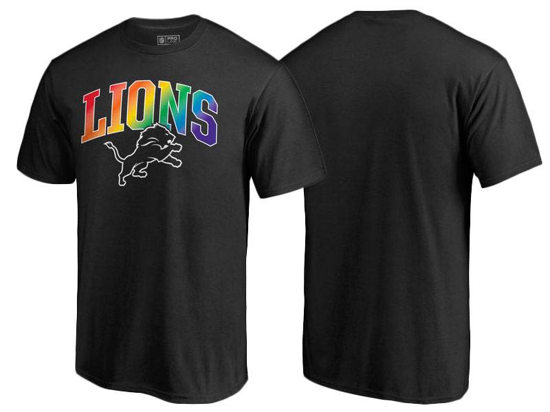 Detroit Lions Black Pro Line by Fanatics Branded Pride T-Shirt