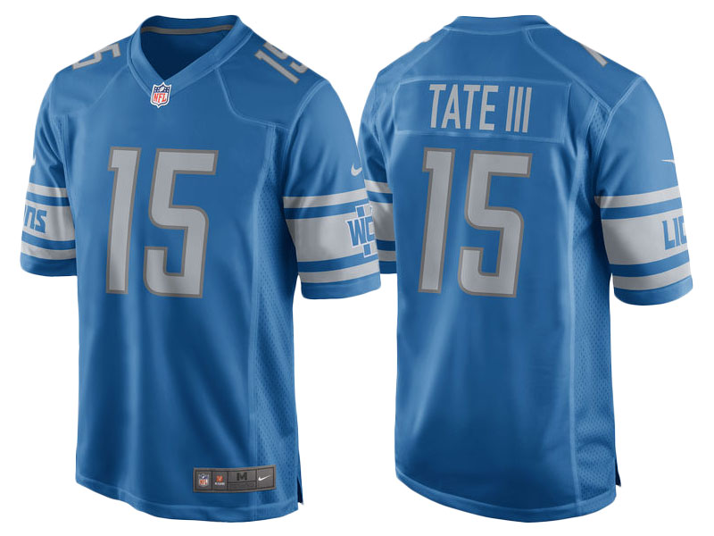 2017 Detroit Lions #15 Golden Tate Blue Game New Jersey