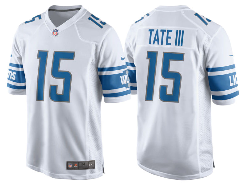 2017 Detroit Lions #15 Golden Tate White Game New Jersey