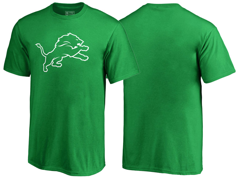 Detroit Lions Kelly Green White Logo St. Patrick's Day T-Shirt