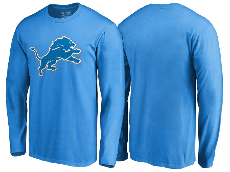 Detroit Lions Light Blue Primary Logo Long Sleeve T-Shirt