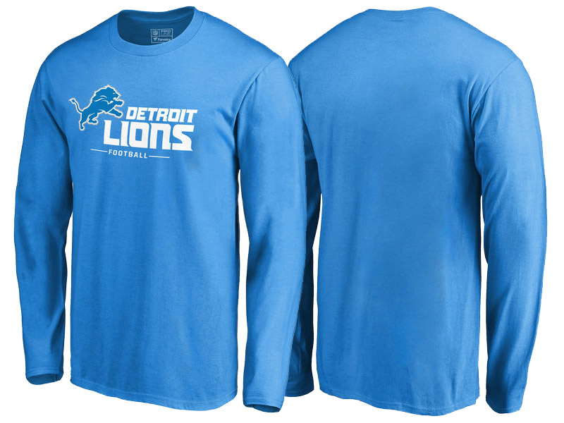 Detroit Lions Light Blue Team Lockup Long Sleeve T-Shirt