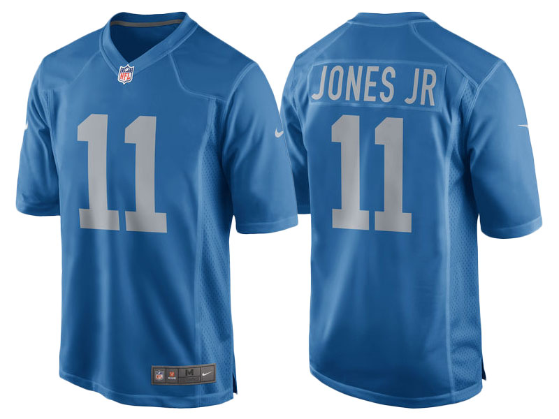 2017 Detroit Lions #11 Marvin Jones Jr Blue Throwback Game New Jersey