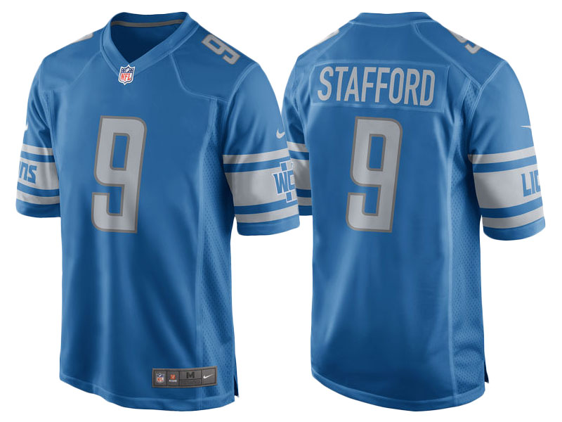 2017 Detroit Lions #9 Matthew Stafford Blue Game New Jersey