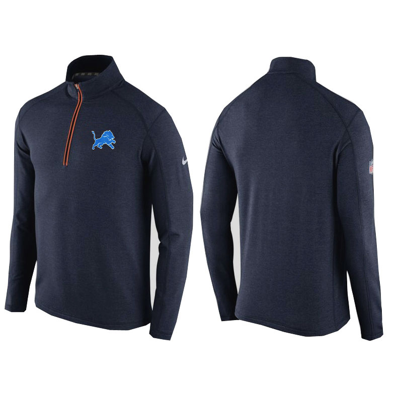 Detroit Lions Navy Game Day Half-Zip Knit Performance Tri-Blend Jacket