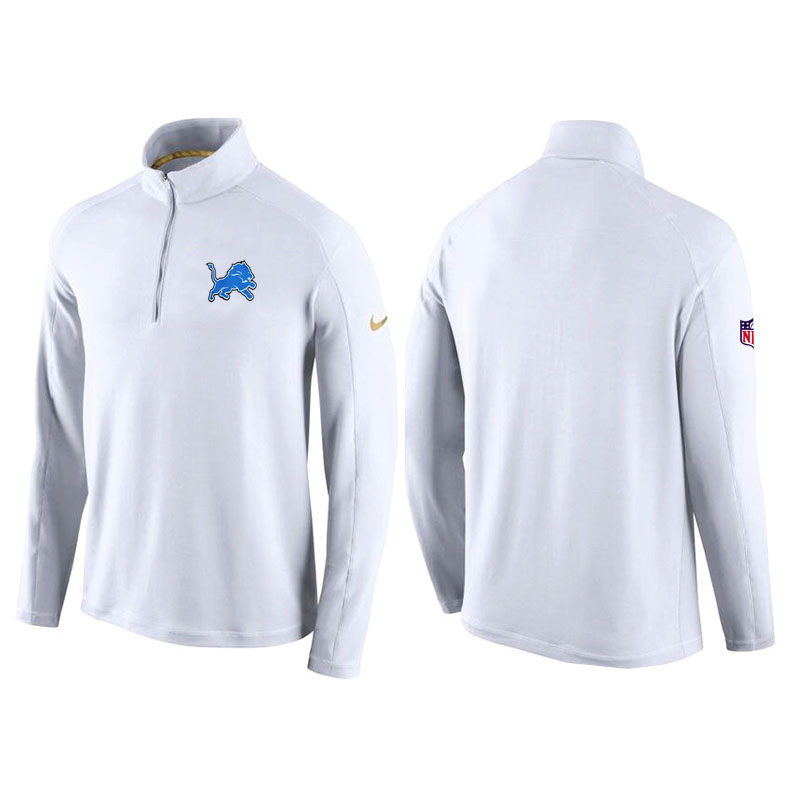 Detroit Lions White Game Day Half-Zip Knit Performance Tri-Blend Jacket