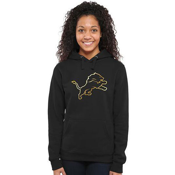 Women's Detroit Lions Black Gold Collection Pullover Hoodie