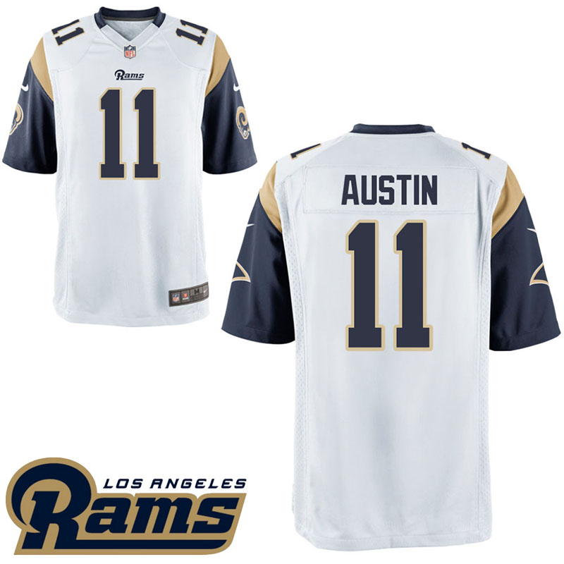 Los Angeles Rams #11 Tavon Austin White Throwback First Preseason Game Jersey