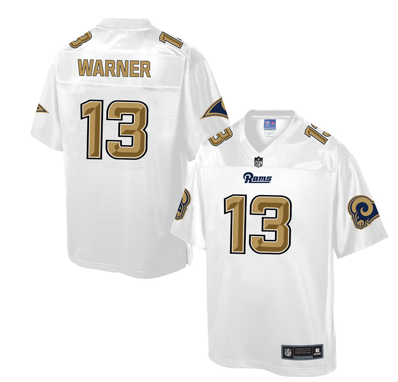 Los Angeles Rams #13 Kurt Warner White Pro Line Fashion Jersey