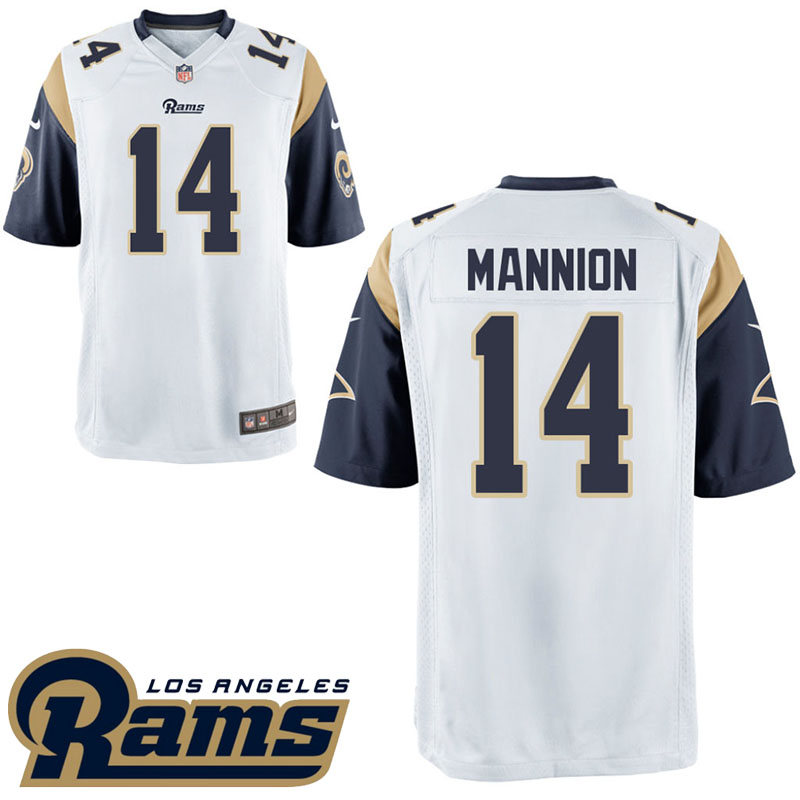 Los Angeles Rams #14 Sean Mannion White Throwback First Preseason Game Jersey