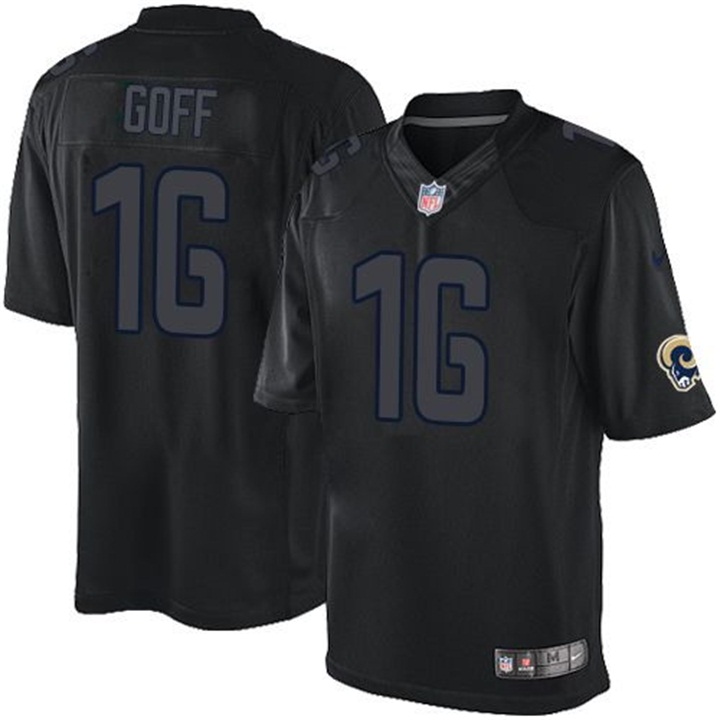 Los Angeles Rams #16 Jared Goff Black Impact Limited Jersey