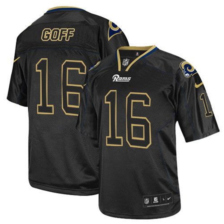 Los Angeles Rams #16 Jared Goff Black Lights Out Jersey