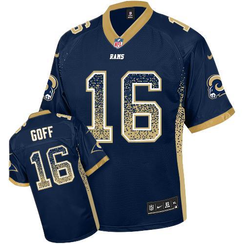 Los Angeles Rams #16 Jared Goff Blue Drift Fashion Jersey