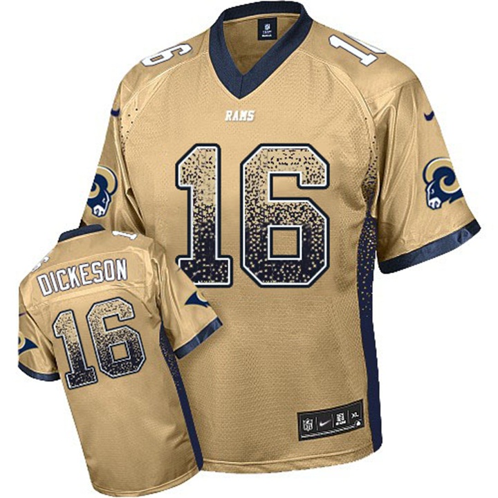 Los Angeles Rams #16 Jared Goff Gold Drift Fashion Jersey