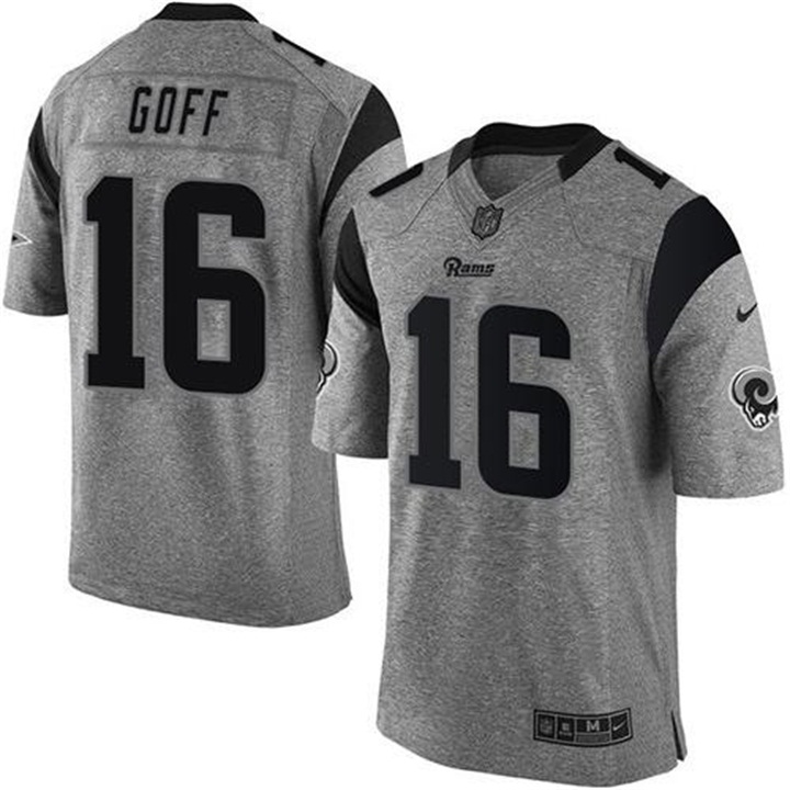 Los Angeles Rams #16 Jared Goff Gray Gridiron Limited Jersey