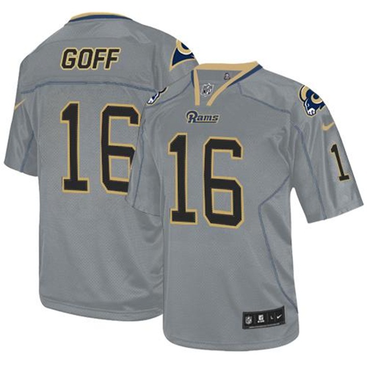 Los Angeles Rams #16 Jared Goff Gray Lights Out Jersey