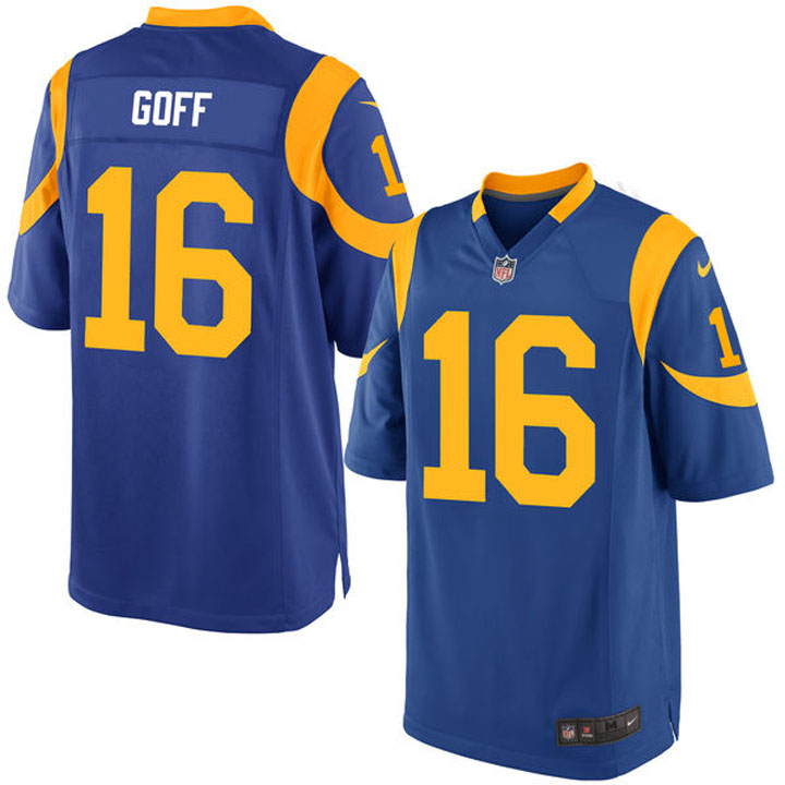 Los Angeles Rams #16 Jared Goff Royal Game Jersey