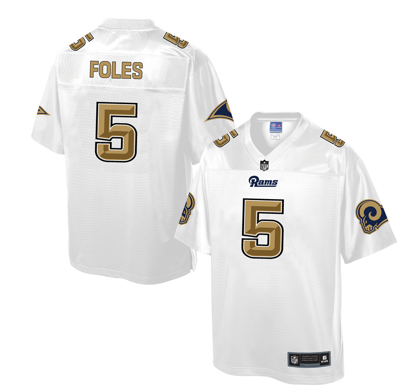 Los Angeles Rams #5 Nick Foles White Pro Line Fashion Jersey