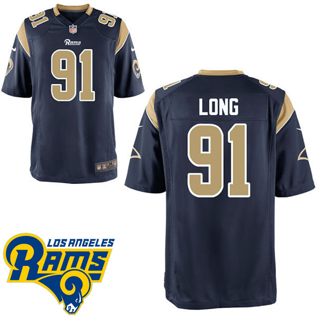 Los Angeles Rams #91 Chris Long Navy Blue Game Jersey