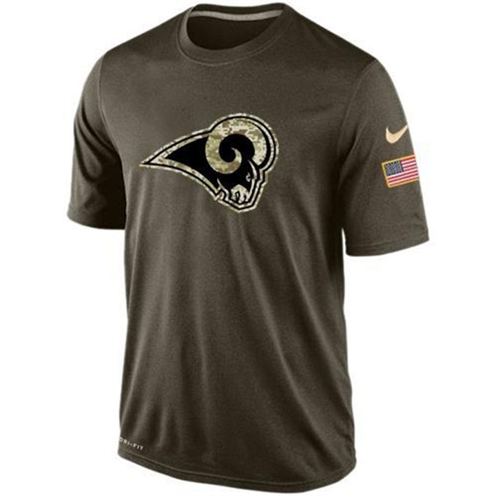 Los Angeles Rams Green Camo Salute To Service Team T-Shirt