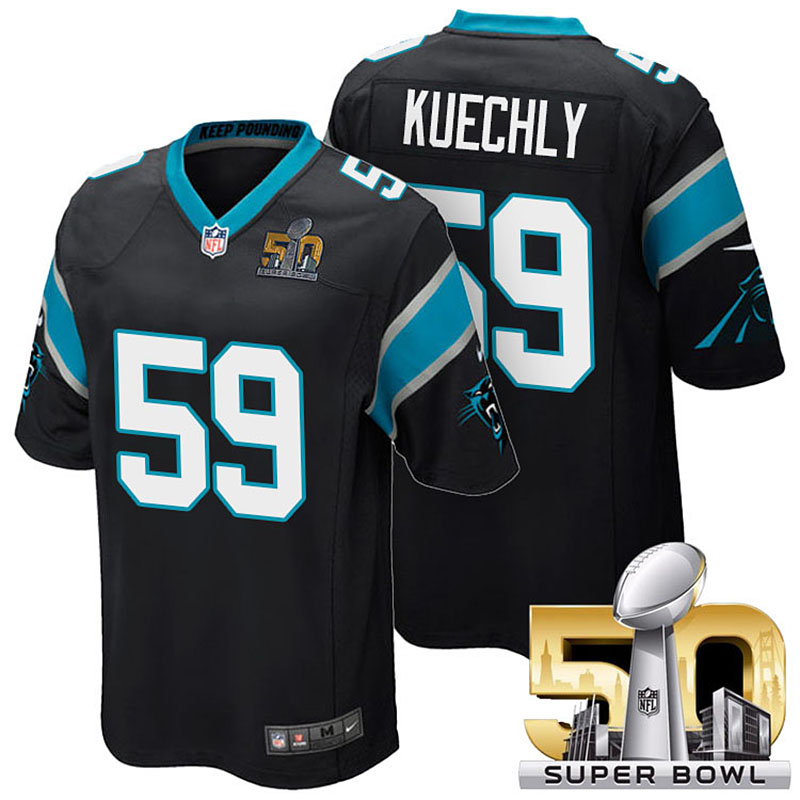 Carolina Panthers #59 Luke Kuechly Black 2016 Super Bowl 50 Limited Jersey