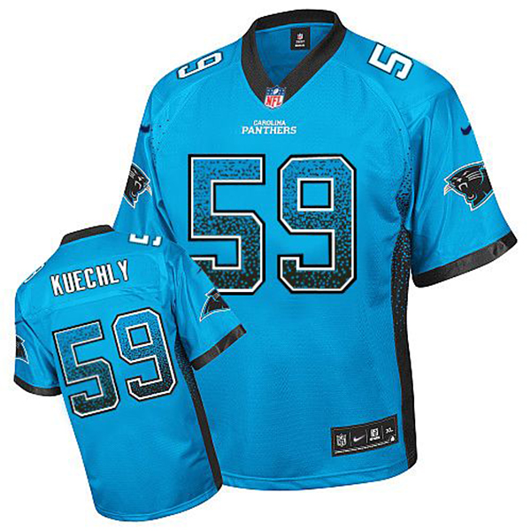 Mens Carolina Panthers #59 Luke Kuechly Nike Blue Drift Fashion Jersey