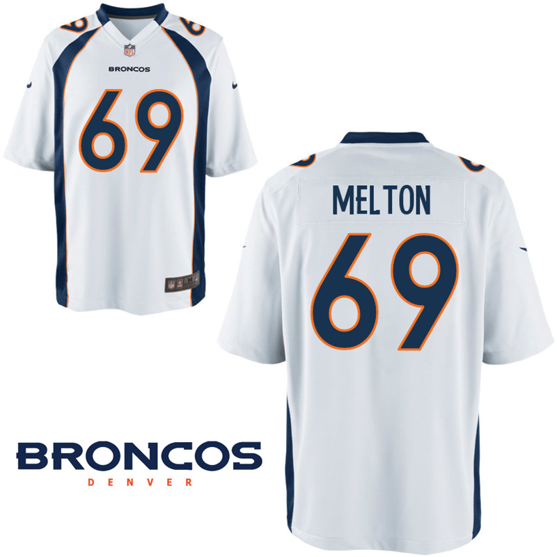 Men's Denver Broncos #69 Henry Melton White Game Jersey