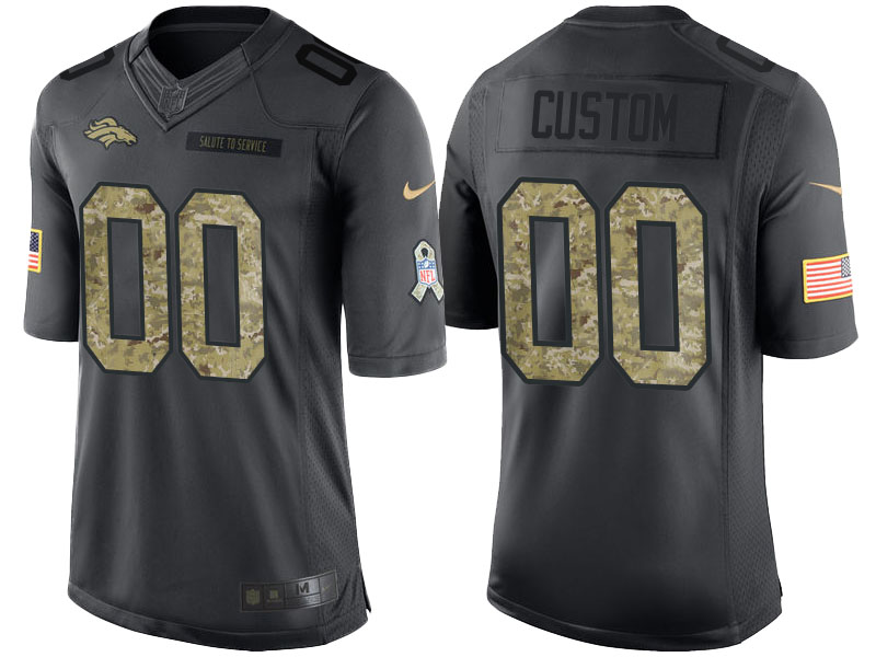 Men's Denver Broncos Anthracite Customized Camo 2016 Salute to Service Jersey