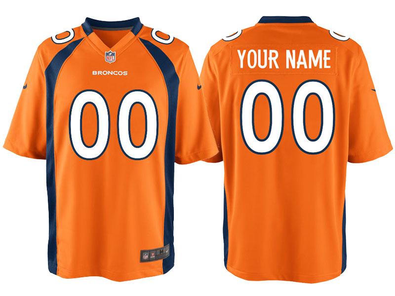 Men's Denver Broncos Orange Custom Game Jersey