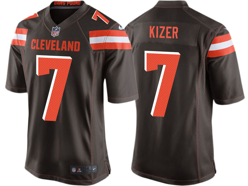 Men's Cleveland Browns Deshone Kizer Brown 2017 Draft Pick Game Jersey