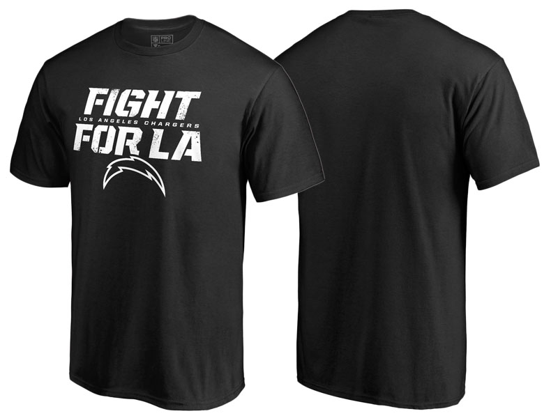 Men's Los Angeles Chargers Black Hometown Collection Fight For LA T-Shirt