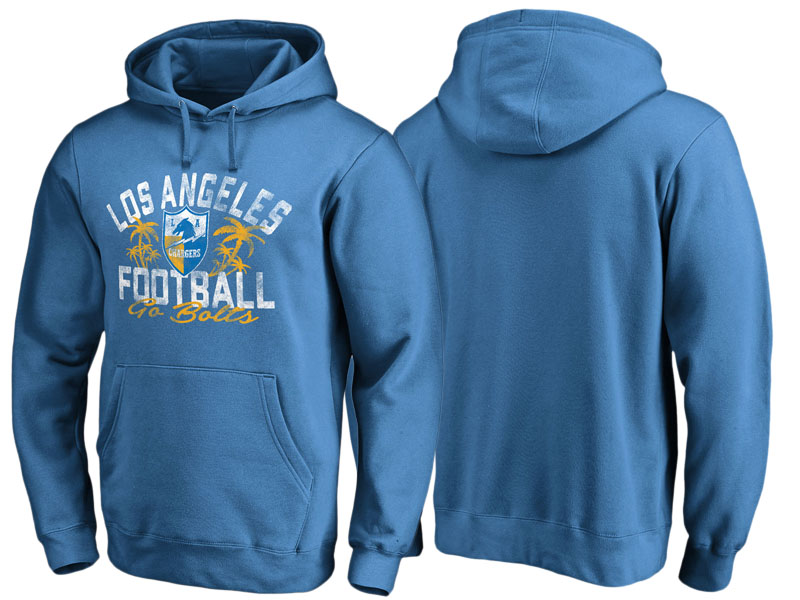 Men's Los Angeles Chargers Blue Hometown Collection Football Pullover Hoodie