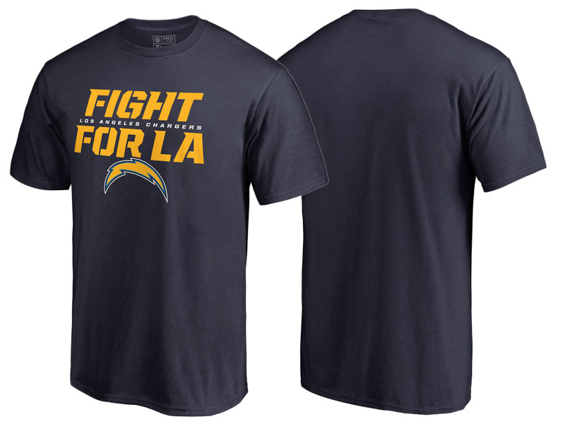 Men's Los Angeles Chargers Navy Hometown Collection Fight For LA T-Shirt