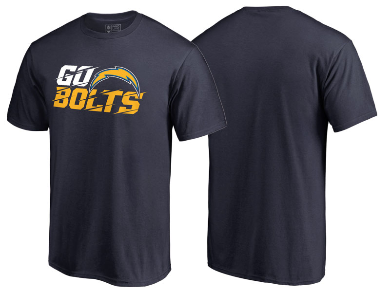 Men's Los Angeles Chargers Navy Hometown Collection Go Bolts T-Shirt