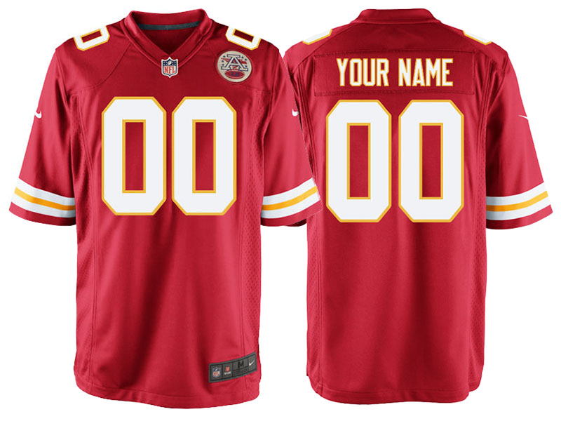 Men's Kansas City Chiefs Red Custom Game Jersey