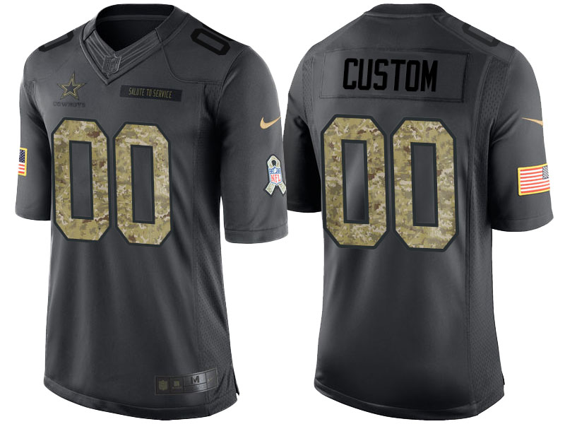 Men's Dallas Cowboys Anthracite Customized Camo 2016 Salute to Service Jersey