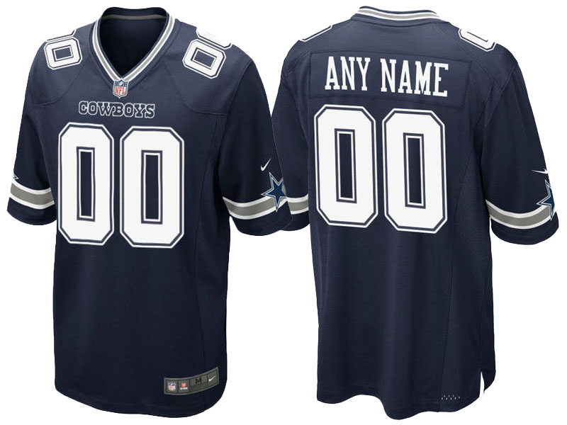 Men's Dallas Cowboys Navy Custom Game Jersey