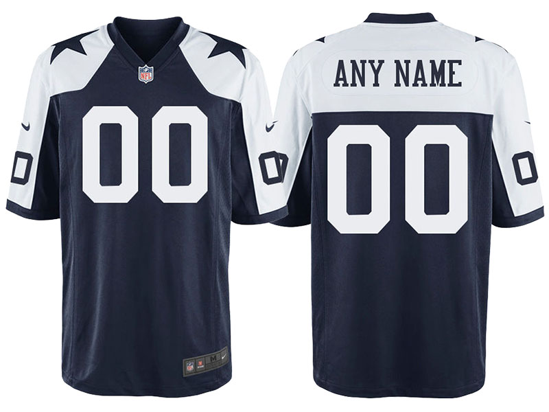 Men's Dallas Cowboys Navy Custom Throwback Game Jersey