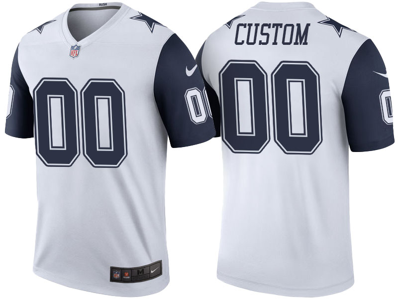 Dallas Cowboys White Custom Color Rush Legend Jersey