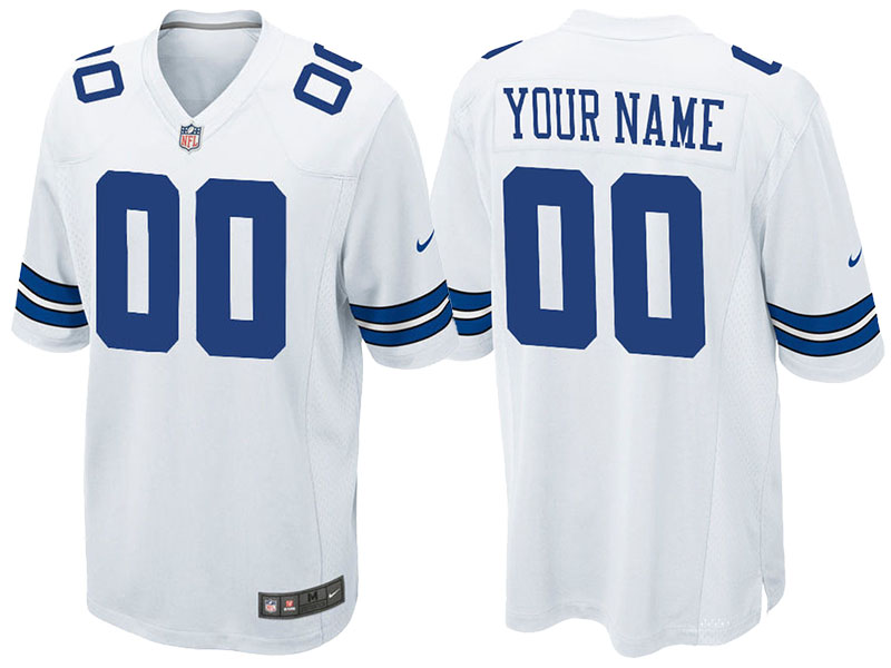 Men's Dallas Cowboys White Custom Game Jersey