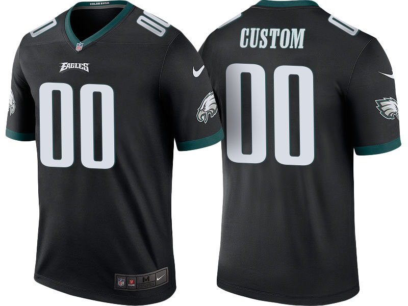 Philadelphia Eagles Black Custom Color Rush Legend Jersey