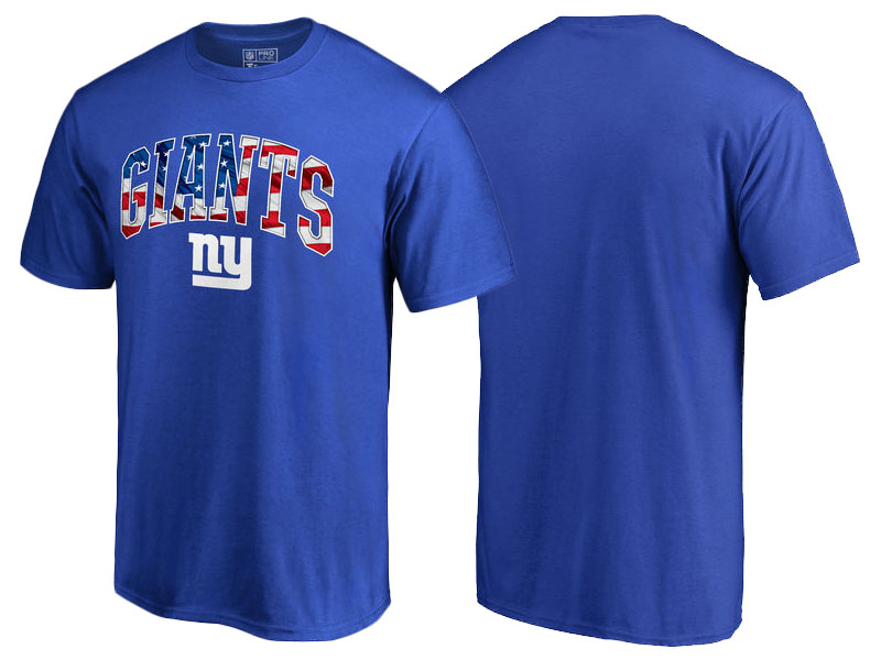 New York Giants Royal Banner Wave T-Shirt