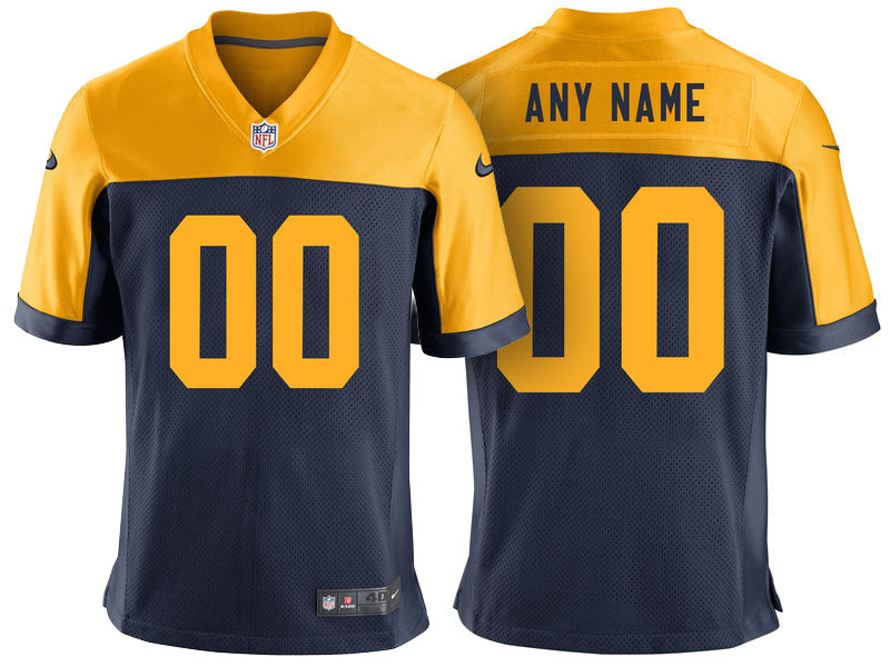 Men's Green Bay Packers Navy Custom Alternate Game Jersey