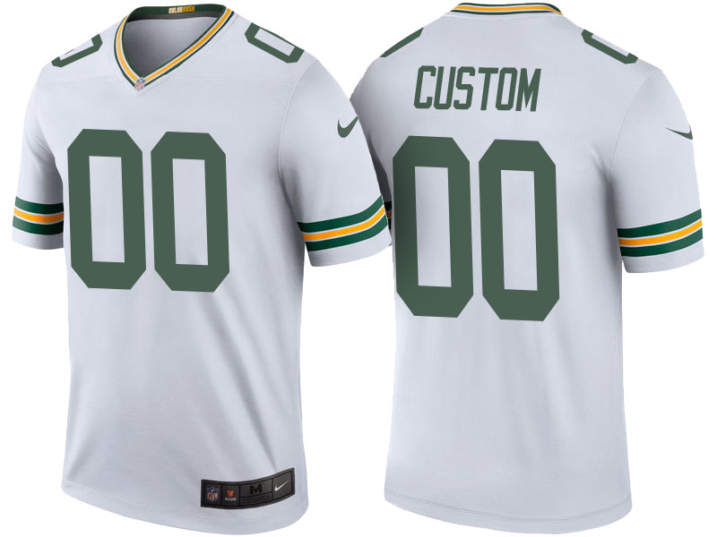 Green Bay Packers White Custom Color Rush Legend Jersey